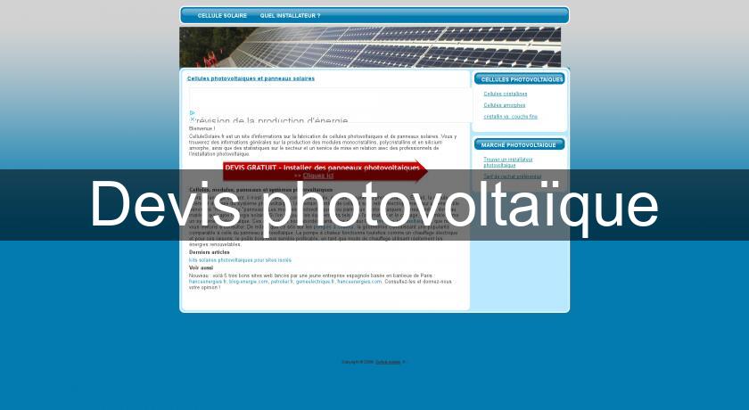 Devis photovoltaïque Devis photovoltaïque