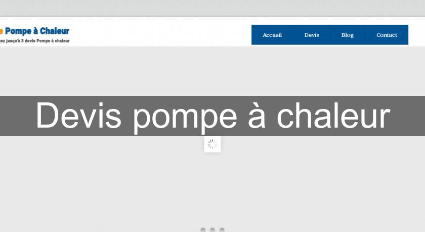 Devis pompe à chaleur