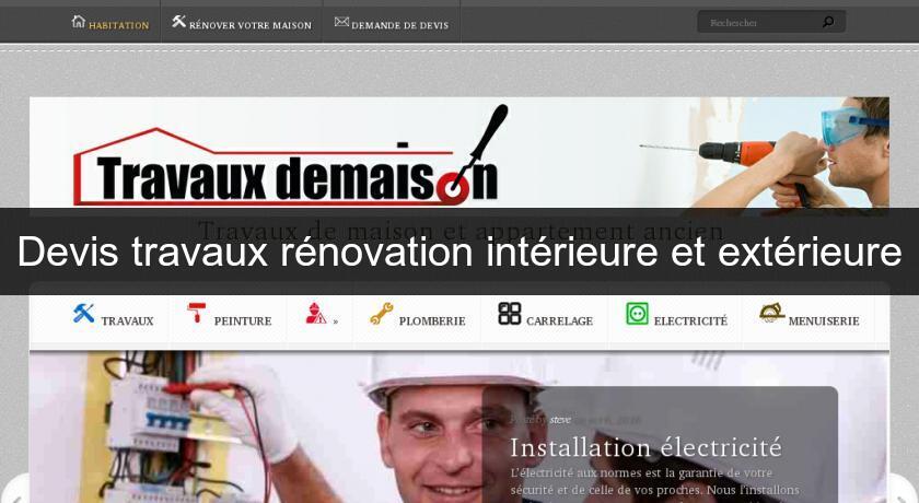 Devis travaux rénovation intérieure et extérieure Devis travaux rénovation intérieure et extérieure