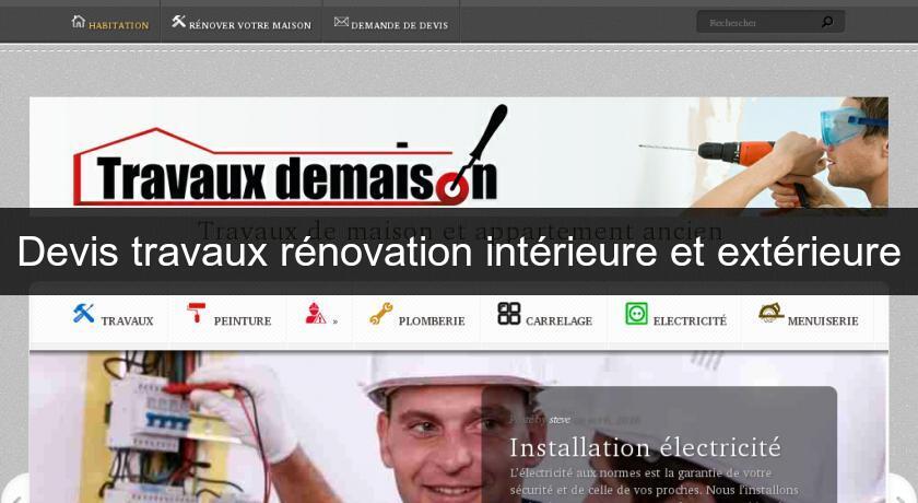 Devis travaux rénovation intérieure et extérieure