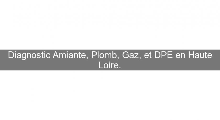 Diagnostic Amiante, Plomb, Gaz, et DPE en Haute Loire. Diagnostic Amiante, Plomb, Gaz, et DPE en Haute Loire.