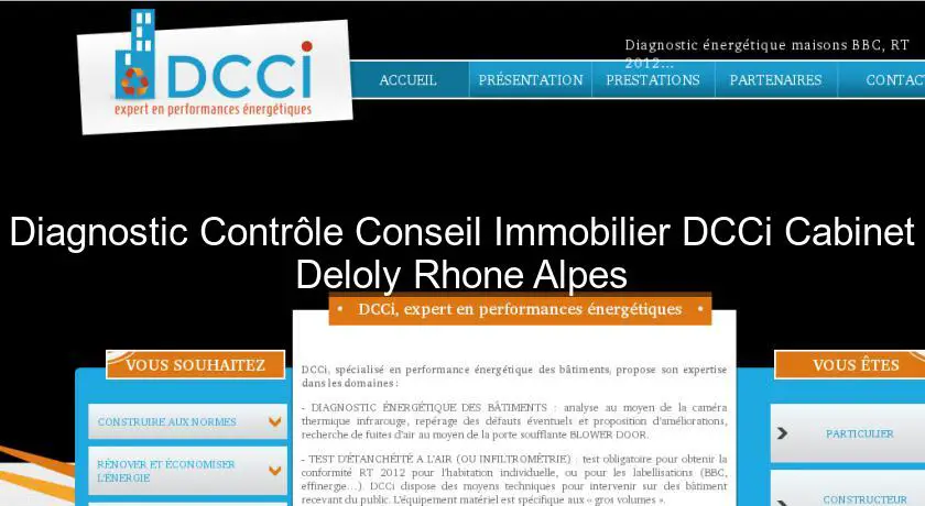 Diagnostic Contrôle Conseil Immobilier DCCi Cabinet Deloly Rhone Alpes