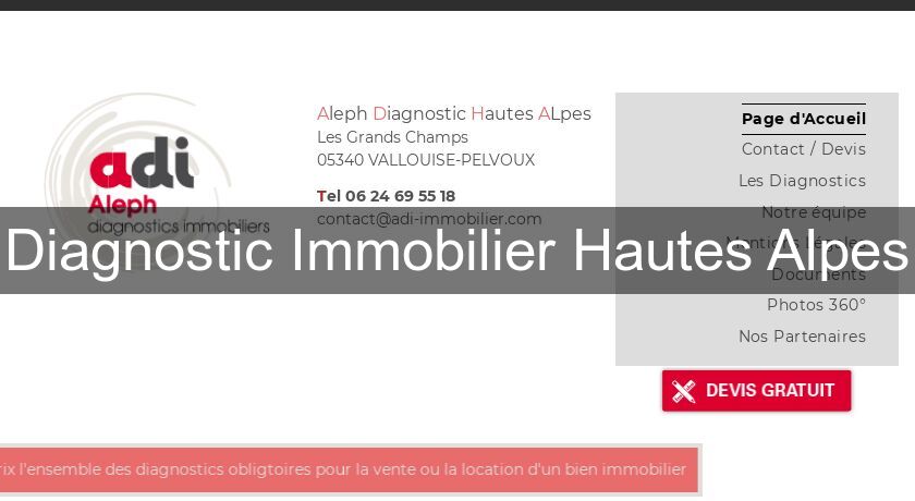 Diagnostic Immobilier Hautes Alpes Diagnostic Immobilier Hautes Alpes