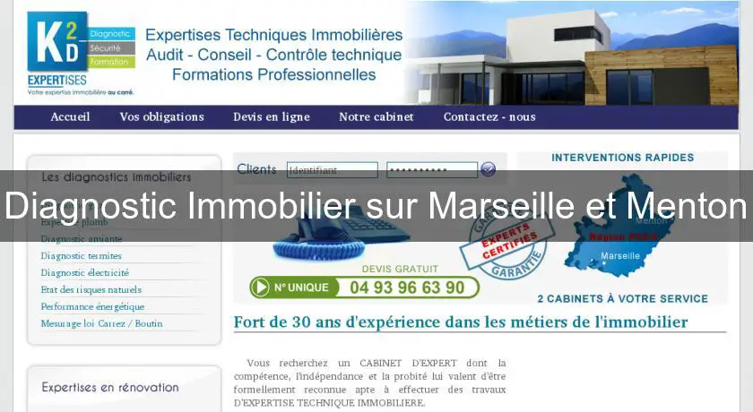 Diagnostic Immobilier sur Marseille et Menton