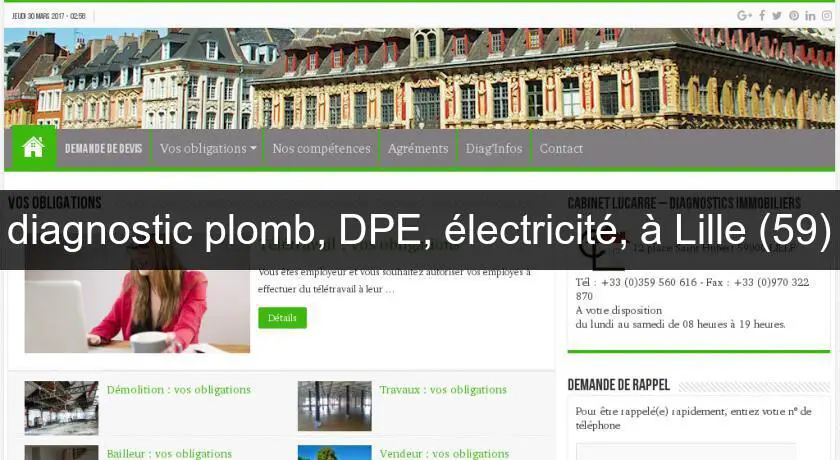diagnostic plomb, DPE, électricité, à Lille (59)