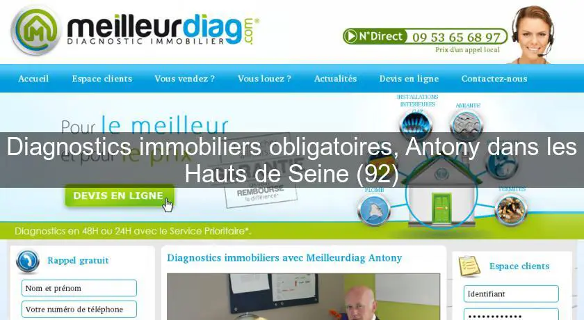 Diagnostics immobiliers obligatoires, Antony dans les Hauts de Seine (92)