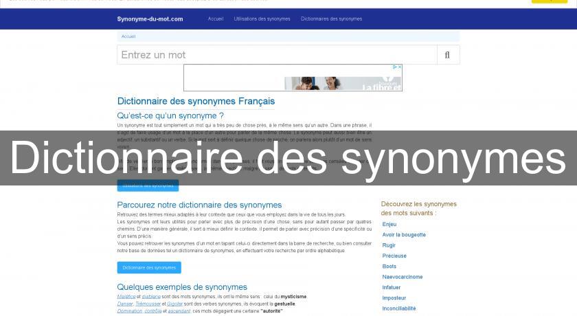 Dictionnaire des synonymes Dictionnaire des synonymes