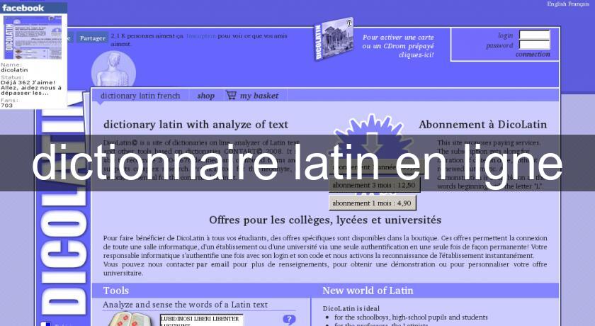 dictionnaire latin en ligne