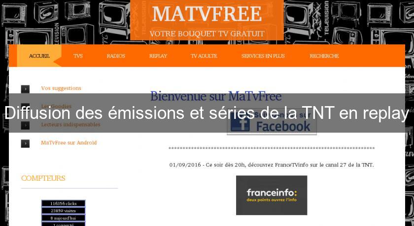 Diffusion des émissions et séries de la TNT en replay Diffusion des émissions et séries de la TNT en replay
