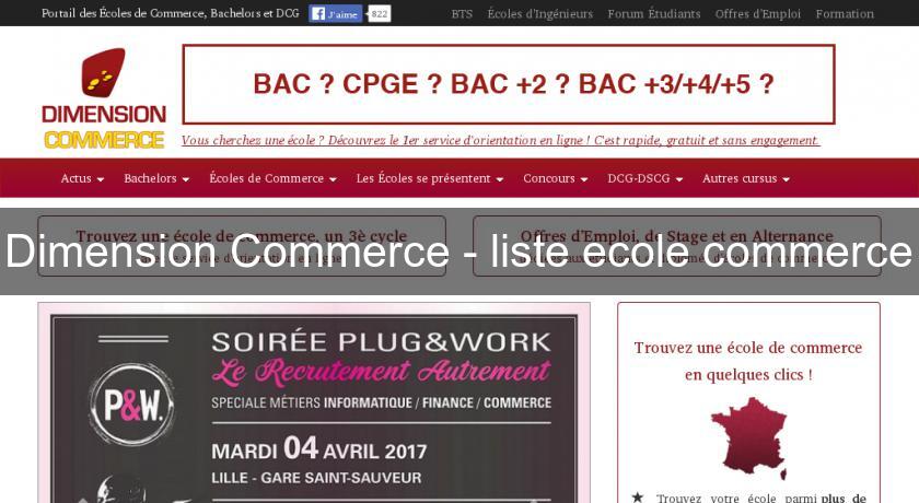 Dimension Commerce - liste ecole commerce Dimension Commerce - liste ecole commerce