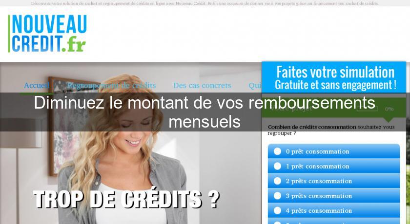 Diminuez le montant de vos remboursements mensuels Diminuez le montant de vos remboursements mensuels