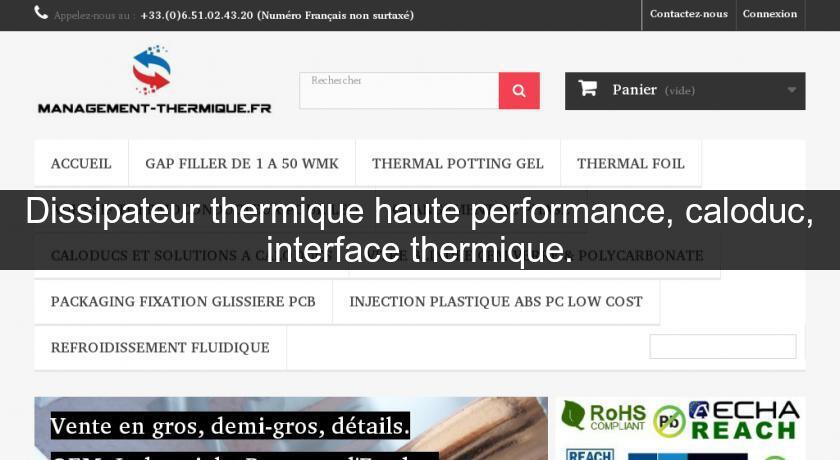 Dissipateur thermique haute performance, caloduc, interface thermique.