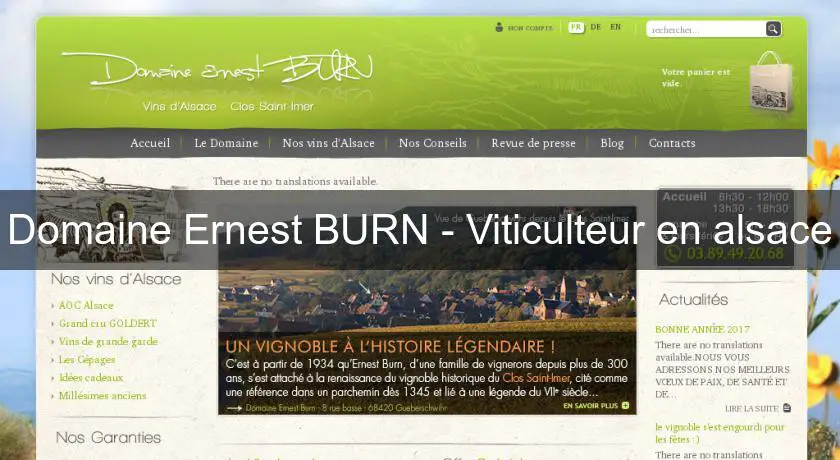 Domaine Ernest BURN - Viticulteur en alsace