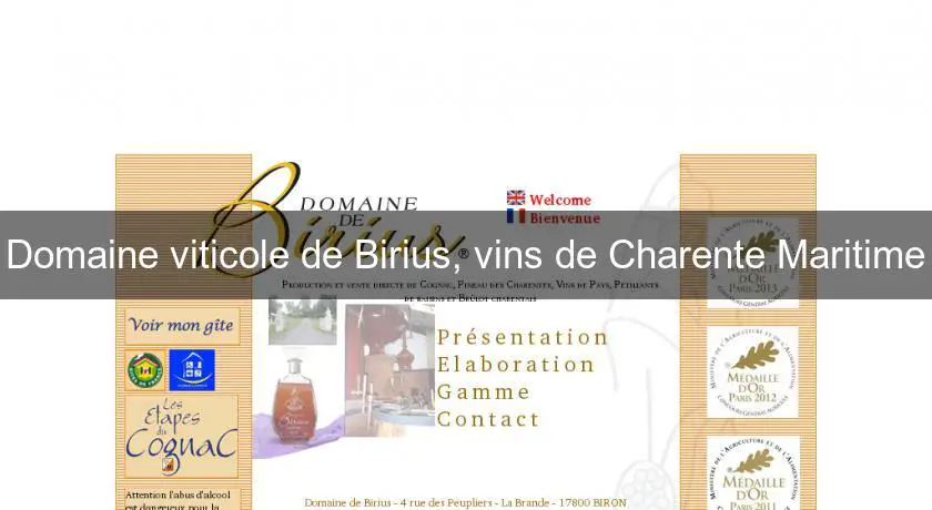 Domaine viticole de Birius, vins de Charente Maritime
