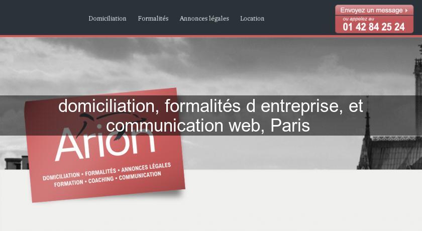 domiciliation, formalités d'entreprise, et communication web, Paris 