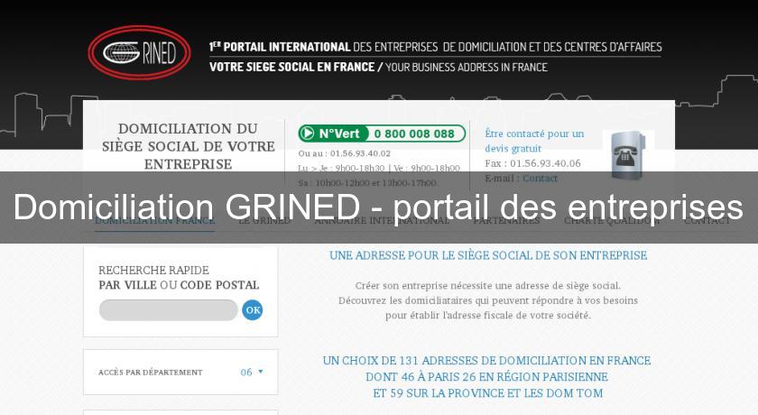 Domiciliation GRINED - portail des entreprises Domiciliation GRINED - portail des entreprises