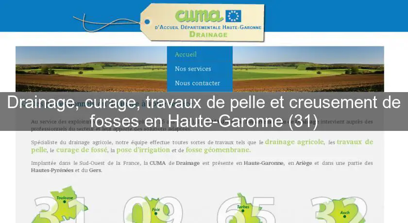 Drainage, curage, travaux de pelle et creusement de fosses en Haute-Garonne (31)