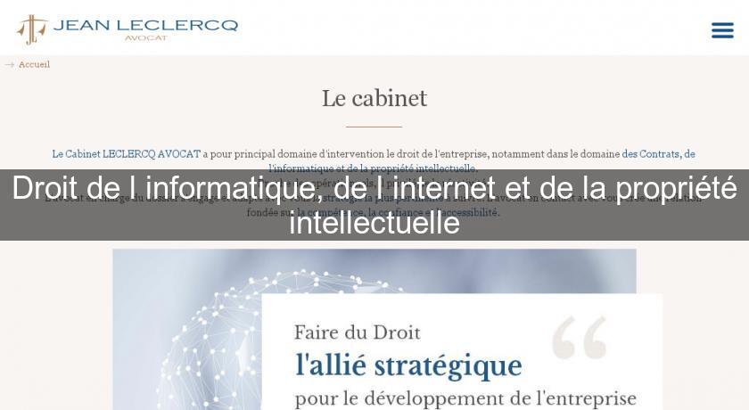 Droit de l'informatique, de l'internet et de la propriété intellectuelle Droit de l'informatique, de l'internet et de la propriété intellectuelle