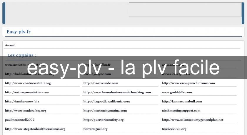 easy-plv - la plv facile