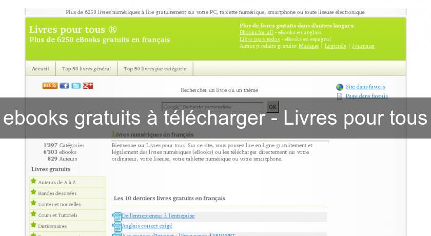 ebooks gratuits à télécharger - Livres pour tous ebooks gratuits à télécharger - Livres pour tous