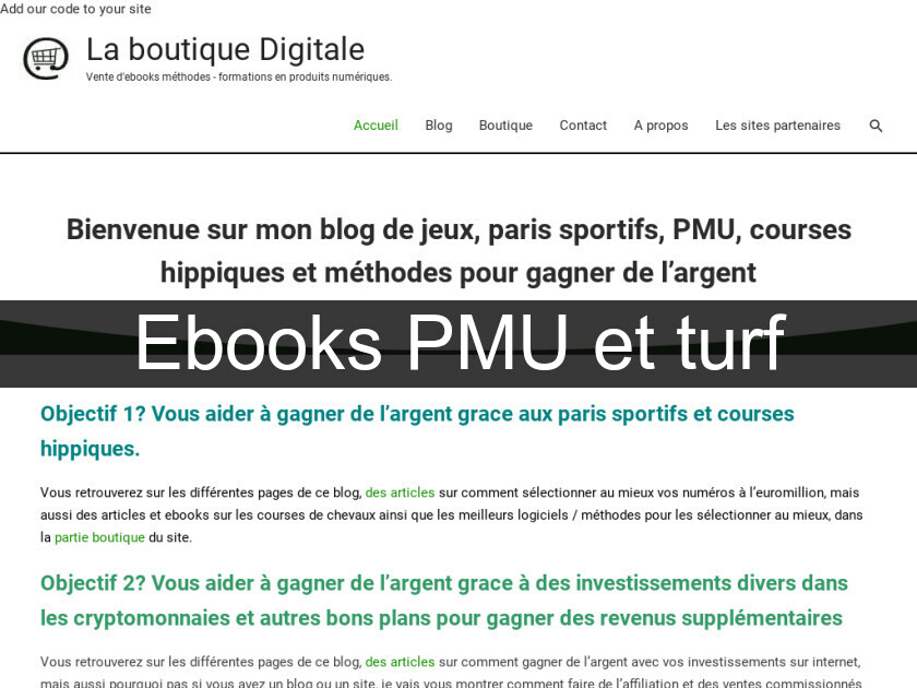 Ebooks PMU et turf Ebooks PMU et turf