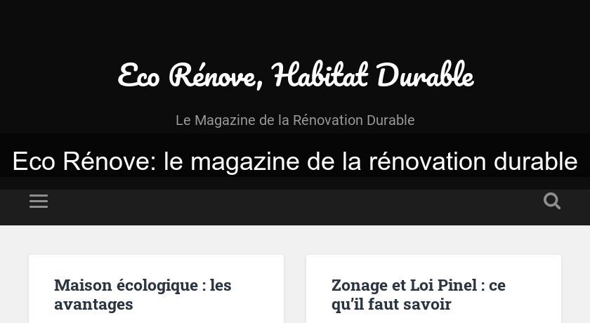 Eco Rénove: le magazine de la rénovation durable Eco Rénove: le magazine de la rénovation durable