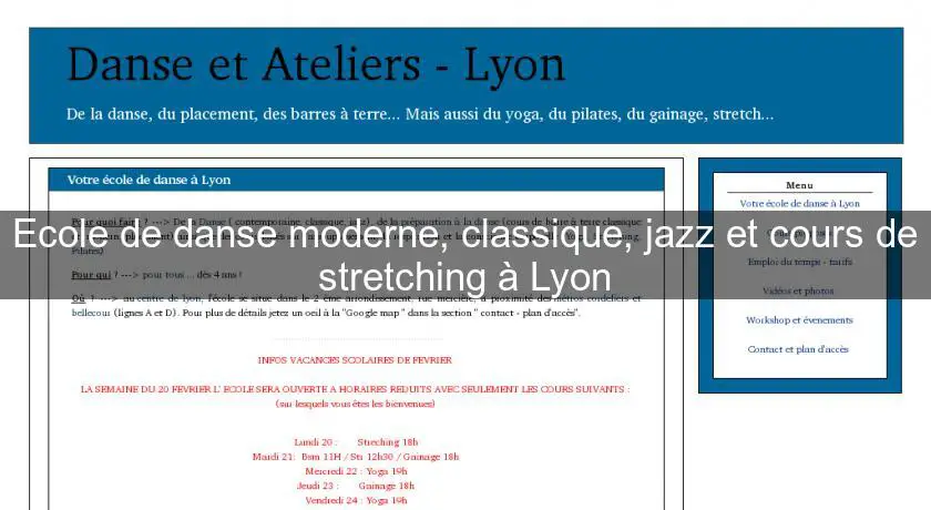 Ecole de danse moderne, classique, jazz et cours de stretching à Lyon