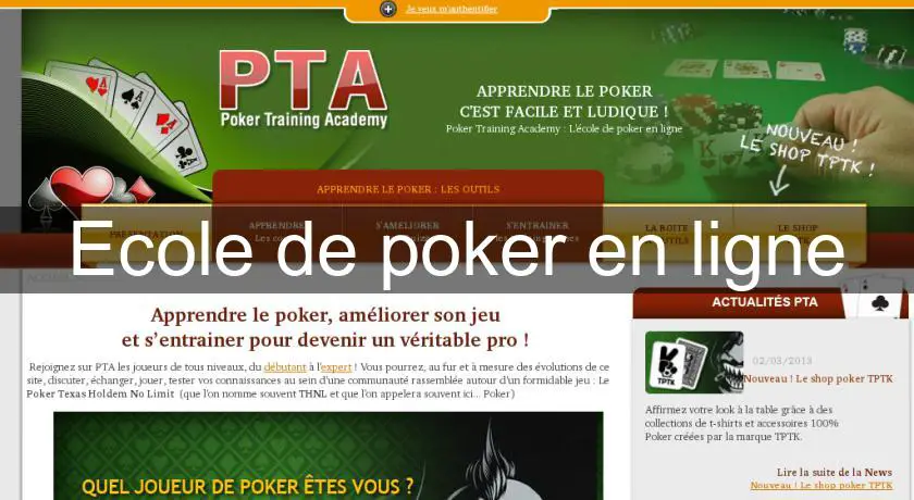 Ecole de poker en ligne