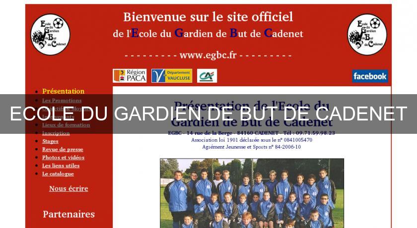 ECOLE DU GARDIEN DE BUT DE CADENET