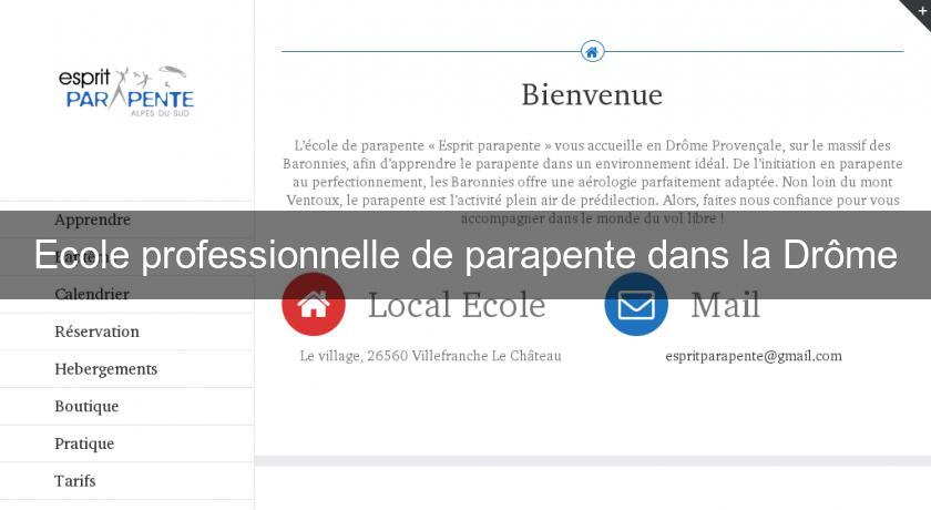 Ecole professionnelle de parapente dans la Drôme Ecole professionnelle de parapente dans la Drôme