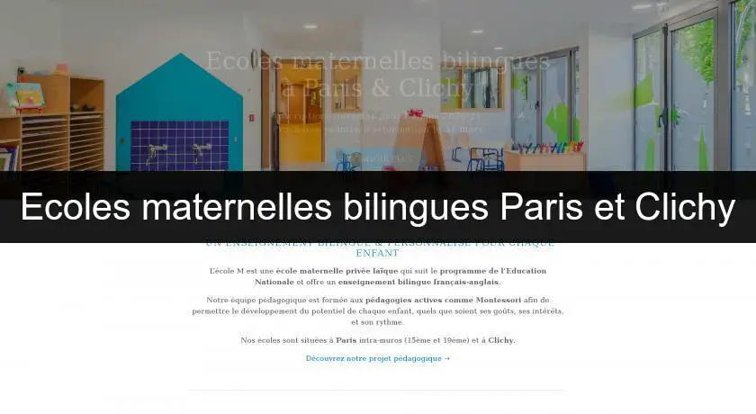 Ecoles maternelles bilingues Paris et Clichy