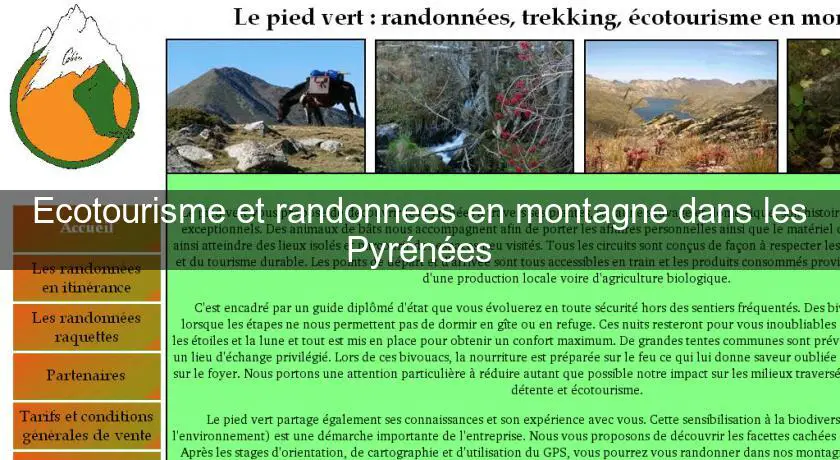 Ecotourisme et randonnees en montagne dans les Pyrénées