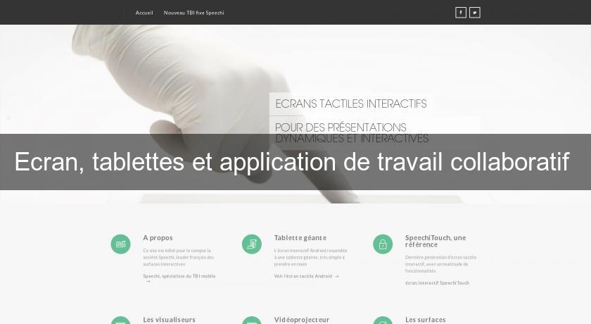 Ecran, tablettes et application de travail collaboratif Ecran, tablettes et application de travail collaboratif