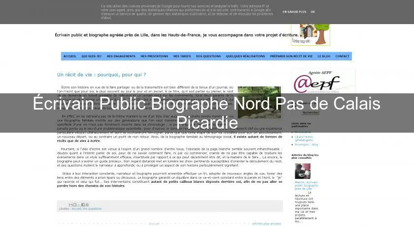 Écrivain Public Biographe Nord Pas de Calais Picardie