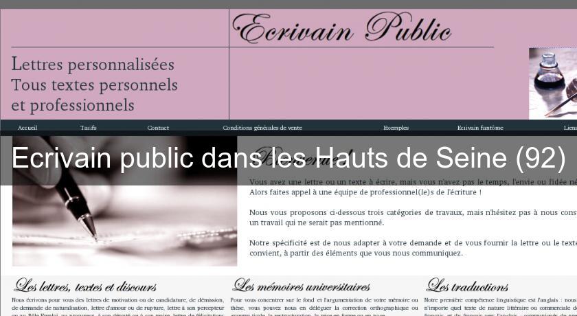 Ecrivain public dans les Hauts de Seine (92) Ecrivain public dans les Hauts de Seine (92)
