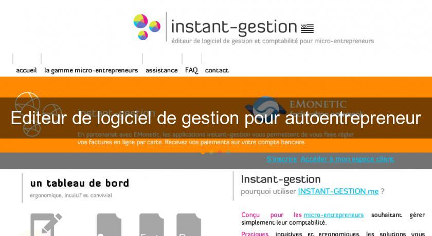 Editeur de logiciel de gestion pour autoentrepreneur Editeur de logiciel de gestion pour autoentrepreneur