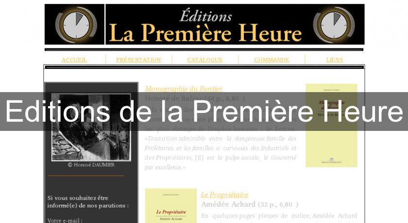 Editions de la Première Heure Editions de la Première Heure