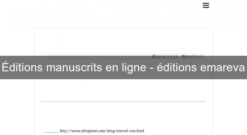 Éditions manuscrits en ligne - éditions emareva Éditions manuscrits en ligne - éditions emareva
