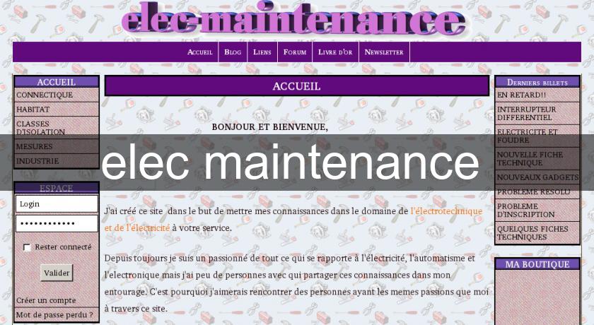 elec maintenance elec maintenance