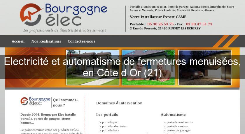 Electricité et automatisme de fermetures menuisées, en Côte d'Or (21)