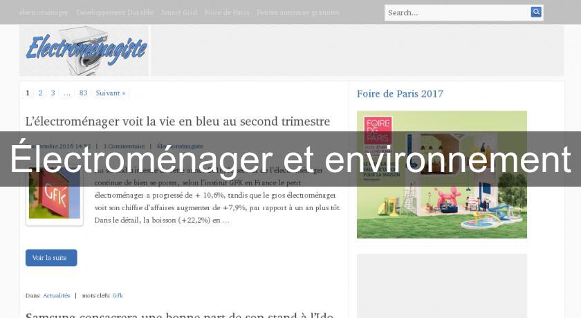 Électroménager et environnement Électroménager et environnement