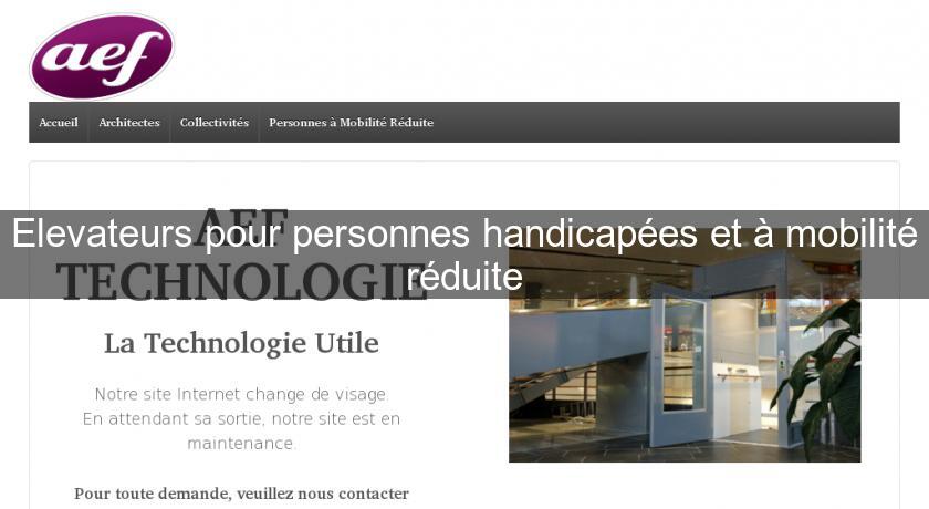 Elevateurs pour personnes handicapées et à mobilité réduite Elevateurs pour personnes handicapées et à mobilité réduite