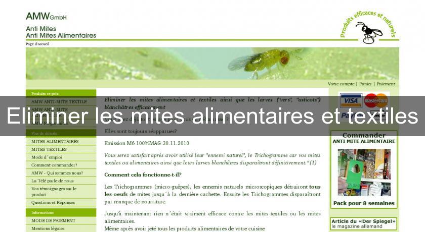 Eliminer les mites alimentaires et textiles