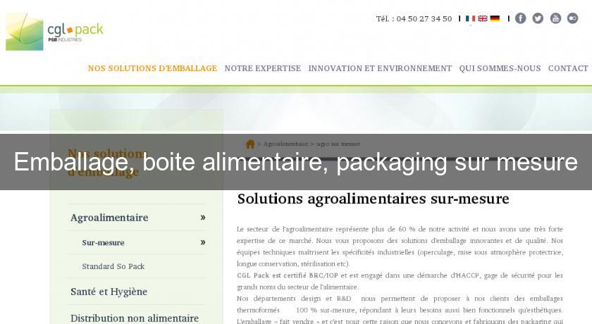 Emballage, boite alimentaire, packaging sur mesure