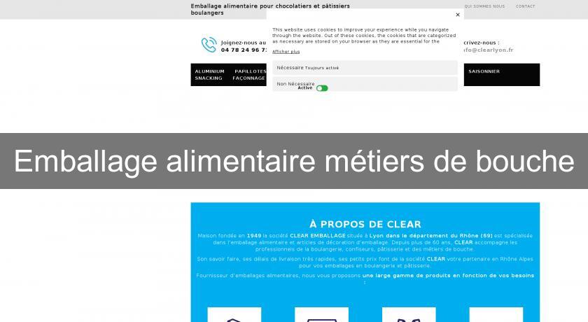 Emballage alimentaire métiers de bouche