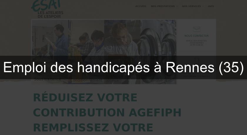 Emploi des handicapés à Rennes (35) Emploi des handicapés à Rennes (35)