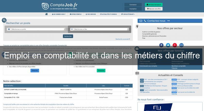 Emploi en comptabilité et dans les métiers du chiffre Emploi en comptabilité et dans les métiers du chiffre