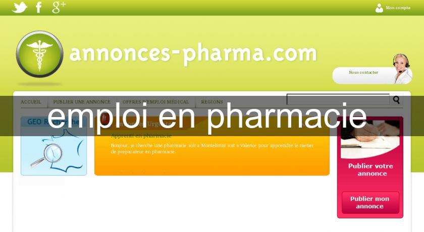 emploi en pharmacie emploi en pharmacie