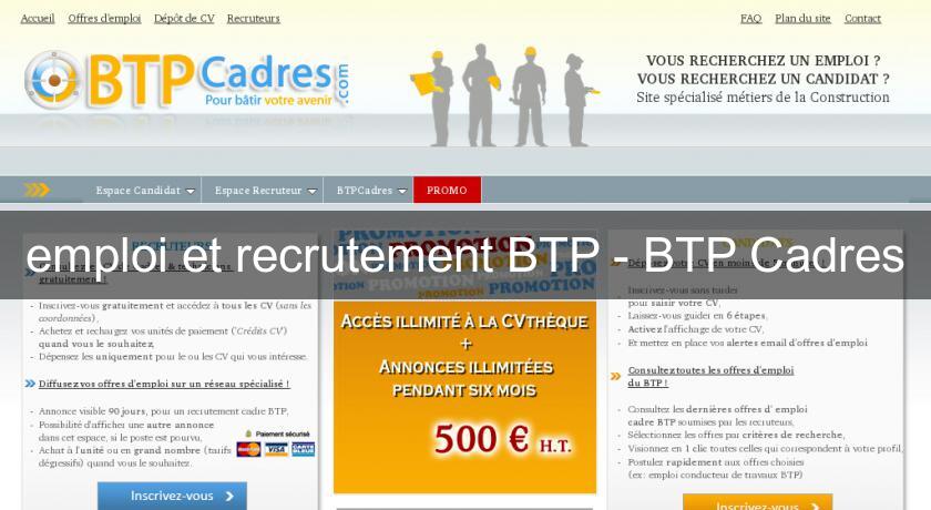 emploi et recrutement BTP - BTP Cadres emploi et recrutement BTP - BTP Cadres
