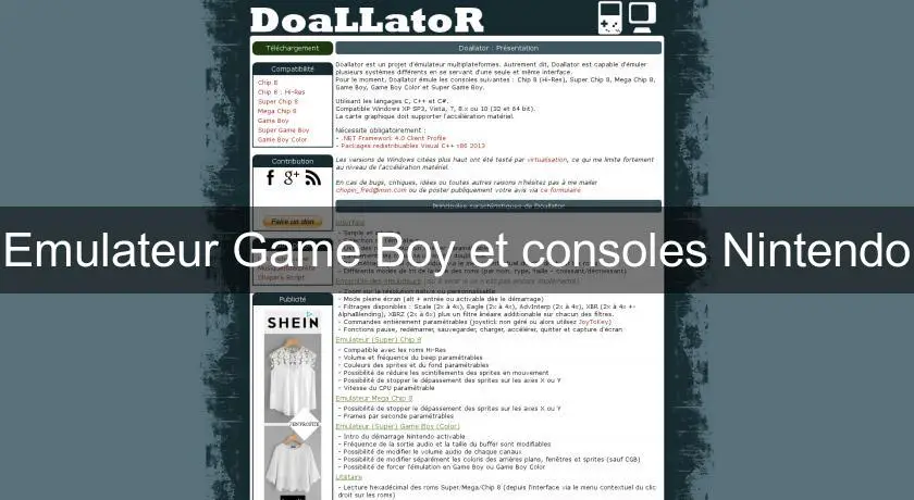 Emulateur Game Boy et consoles Nintendo